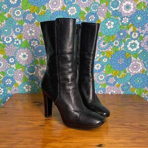 CNC Costume National Black Leather High Heel Boots Size: 38.5 (US Size 8)